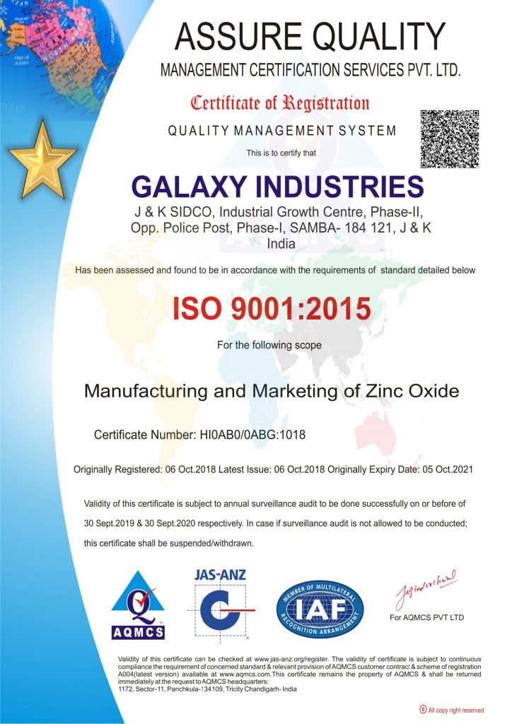 Galaxy Zinc Certification